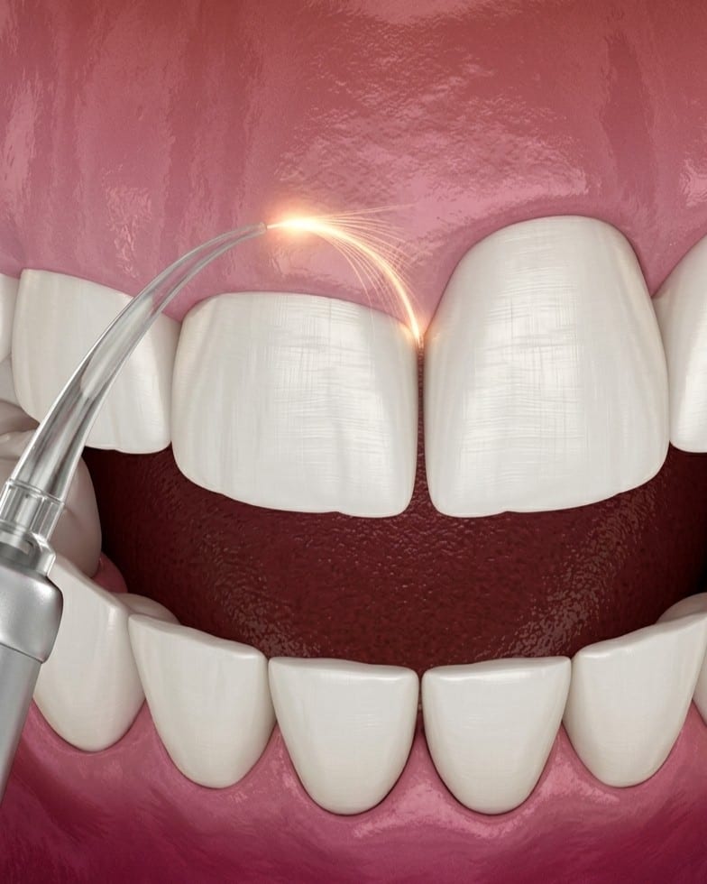 Laser gum contouring being performed at Ooi Dan Rakan