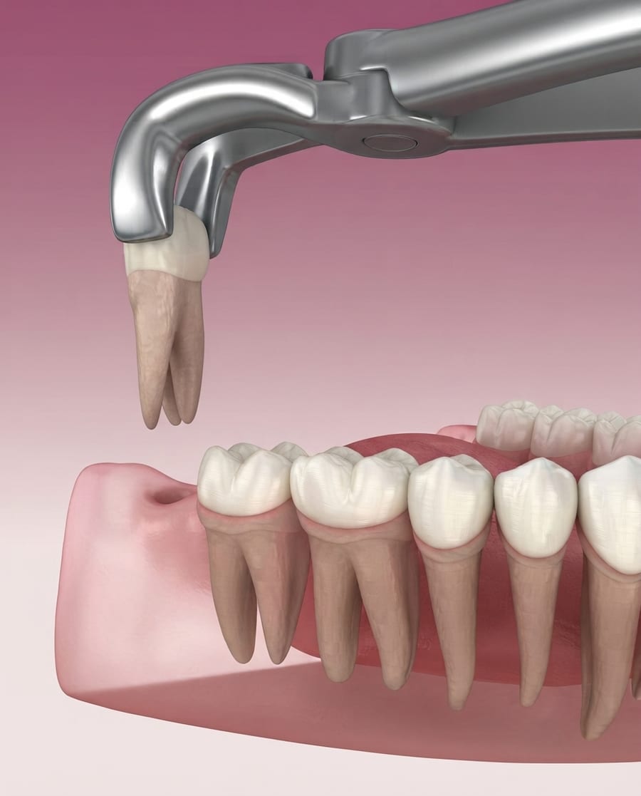 X-ray showing a wisdom tooth at Ooi Dan Rakan
